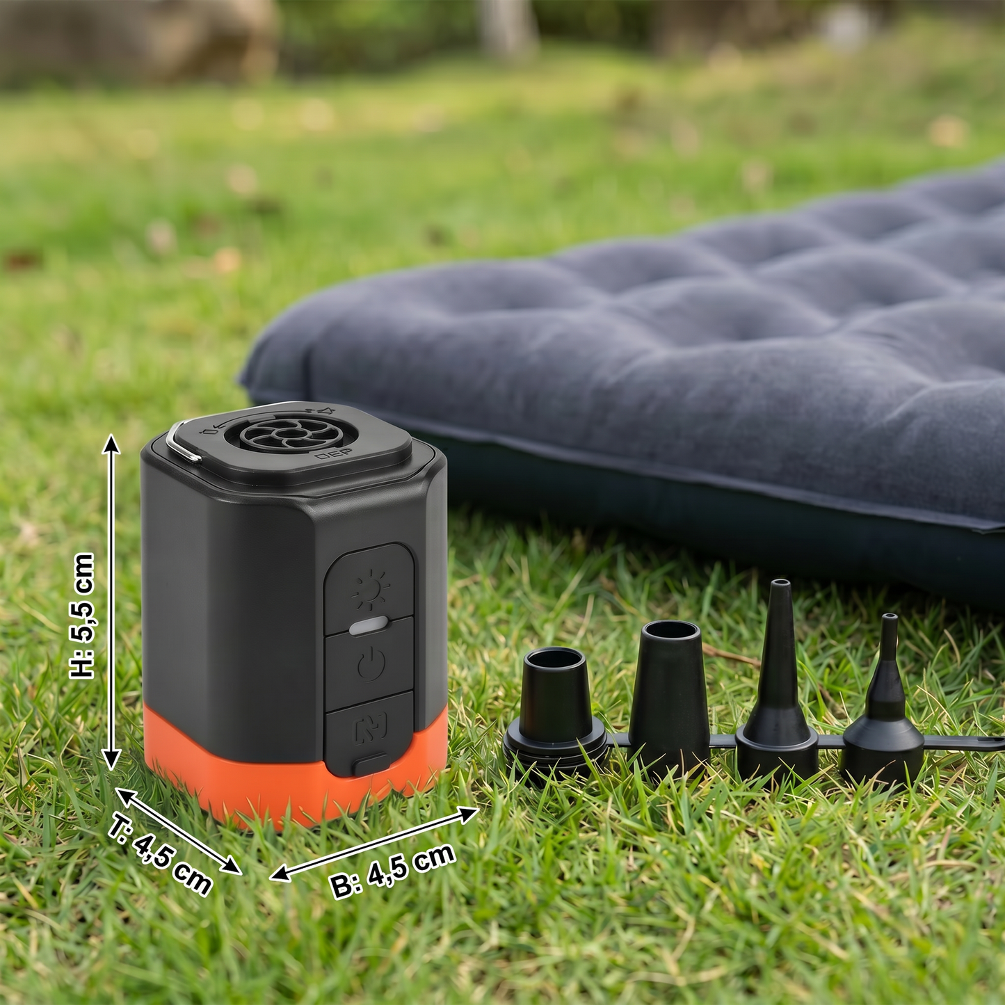 Portable Mini Air Pump with LED Light – Fast Inflate & Deflate