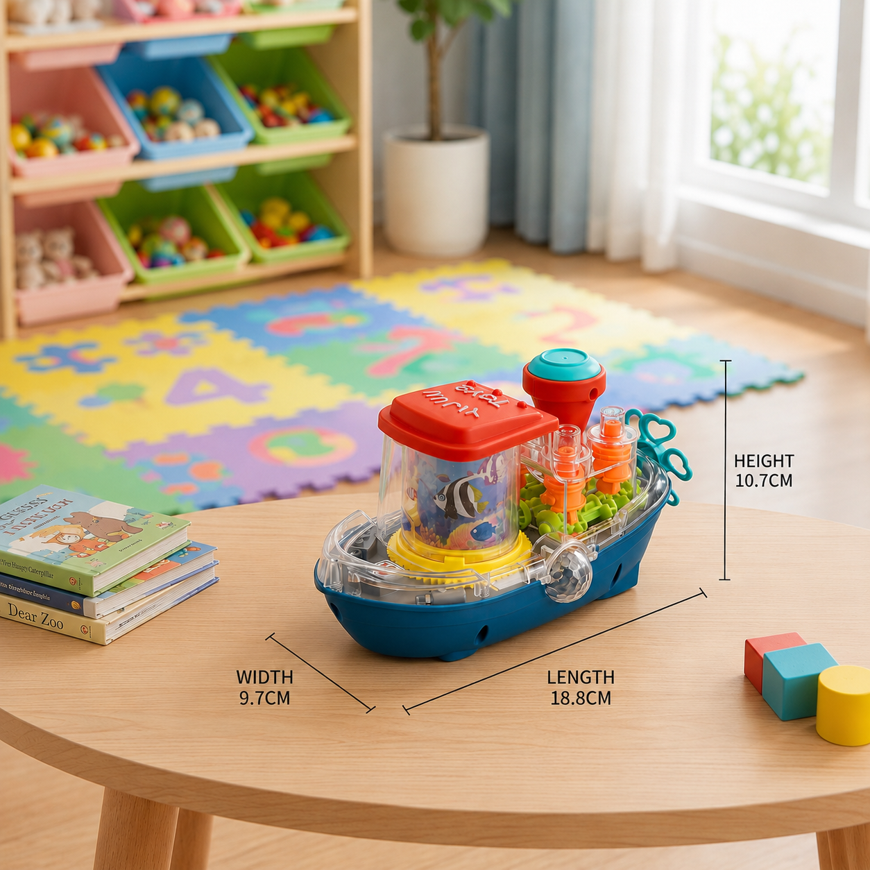 Light-Up Gear Boat – Musical Electric Toy Boat for Kids