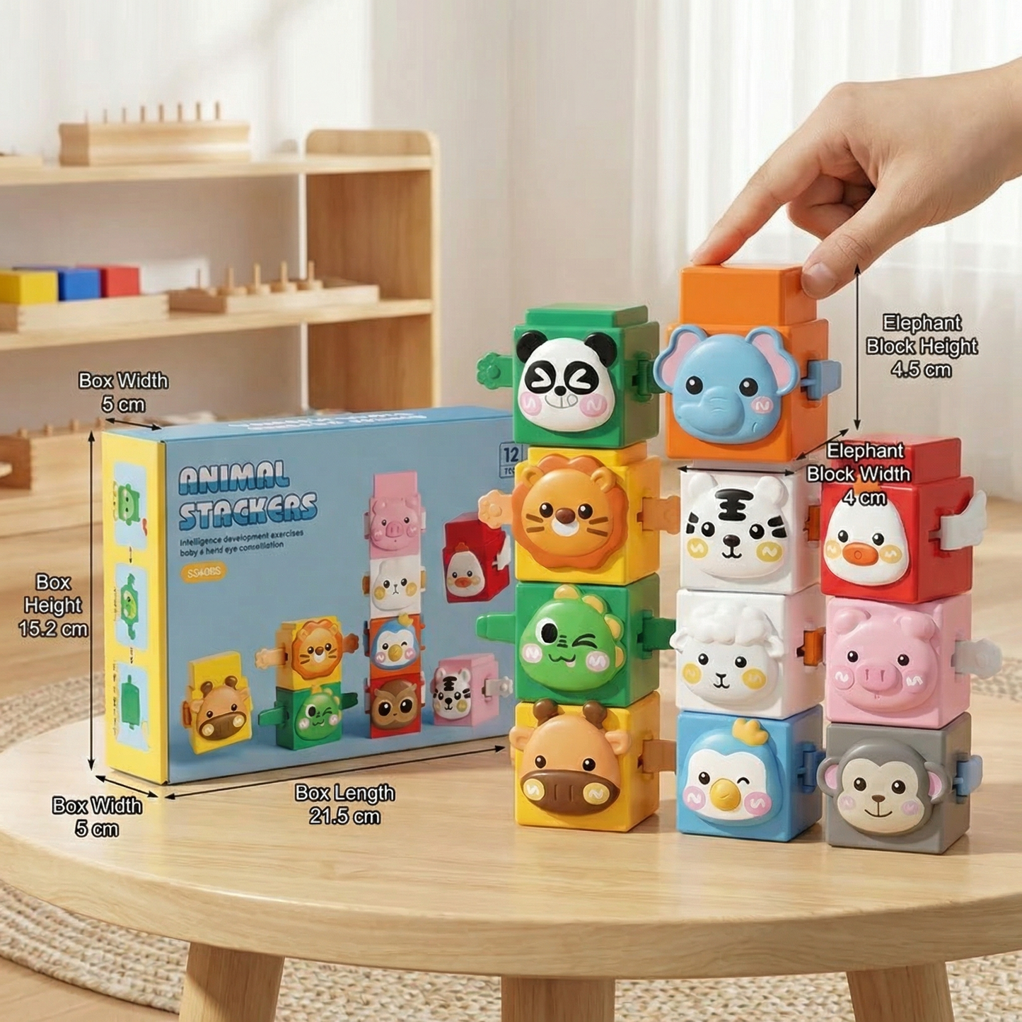 Educational Montessori Animal Stacking Set Building Toy