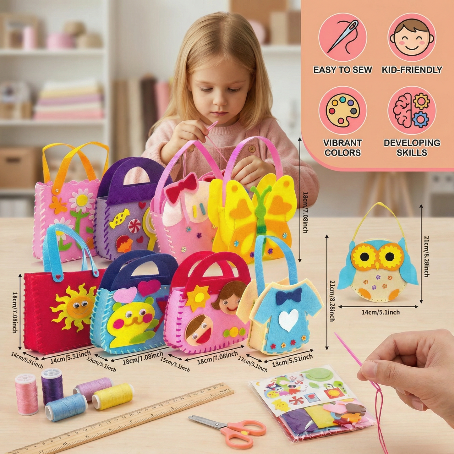 Safe DIY Felt Bag Sewing Set