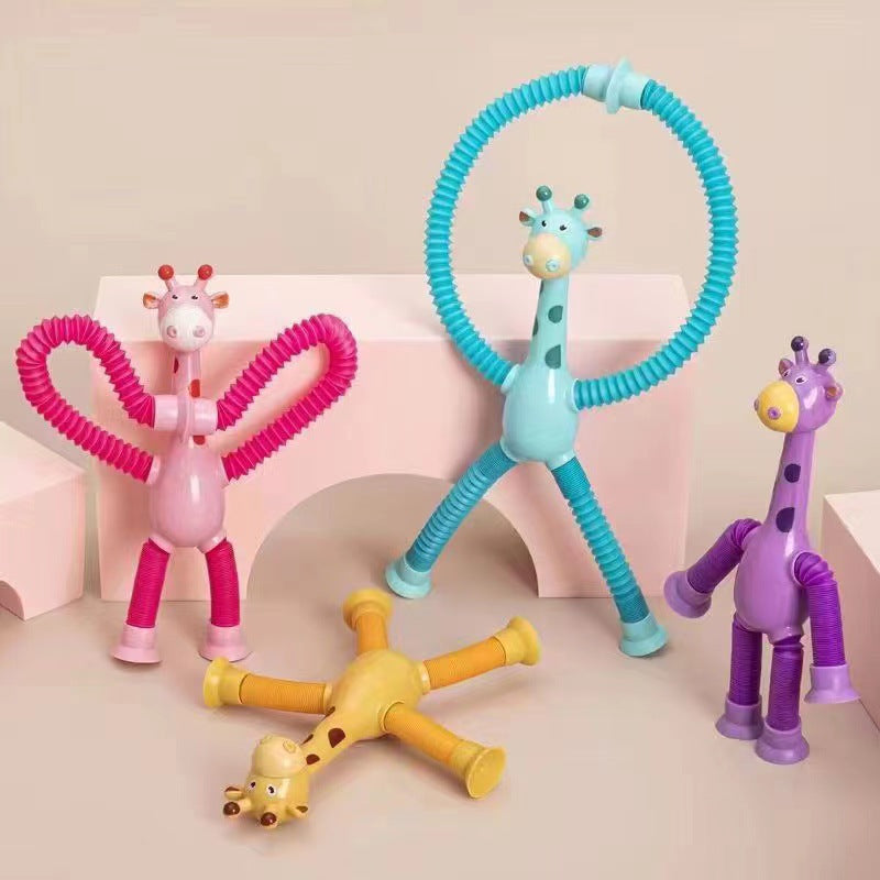 Sensory suction cup giraffe baby toy