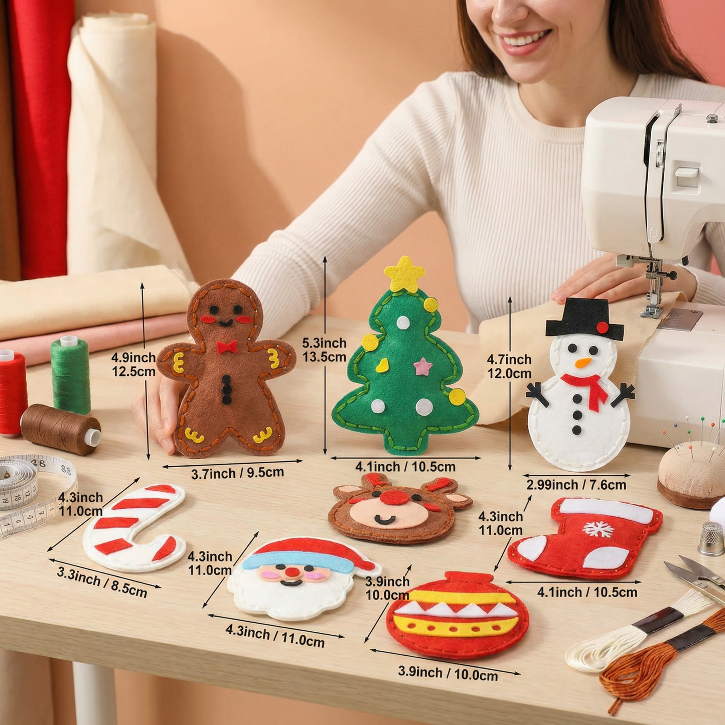 Safe DIY Felt Christmas Sewing Set
