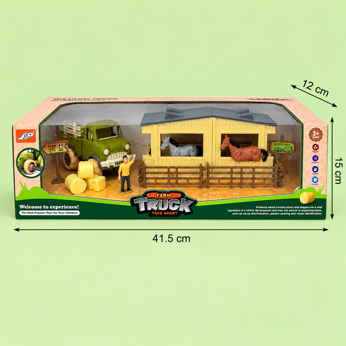 DIY Take-Apart Farm Truck & Horse Stable Play Set for Kids