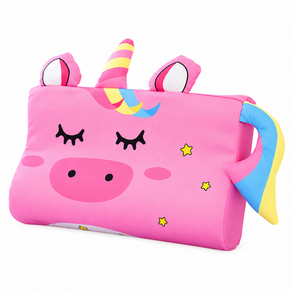 Calming Ergonomic Kids’ Pillow with Cartoon Animal Pillowcase