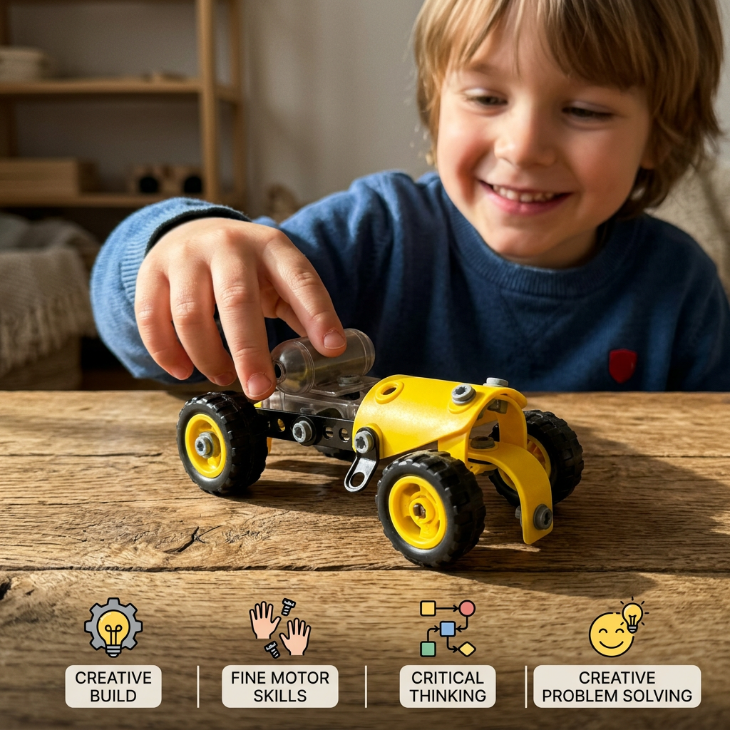 10-in-1 Creative Electric Construction Truck Building Set for Kids