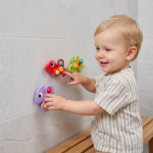 Dinosaur Suction Cup Spinner Toy for Babies & Toddlers Set of 3