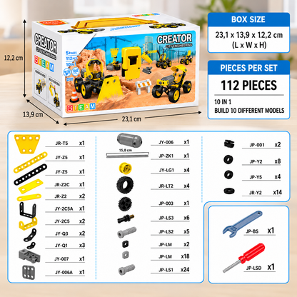 10-in-1 Creative Electric Construction Truck Building Set for Kids