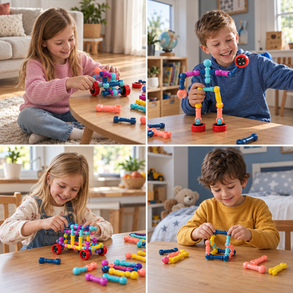 Educational DIY Building Set with Movable Joints