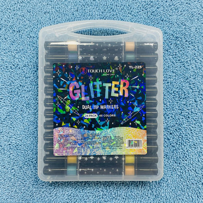 Glitter Dual-Tip Acrylic Paint Marker Set