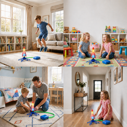 Safe & Soft Kids Rocket Launcher- Lightning Air-Powered Indoor Fun