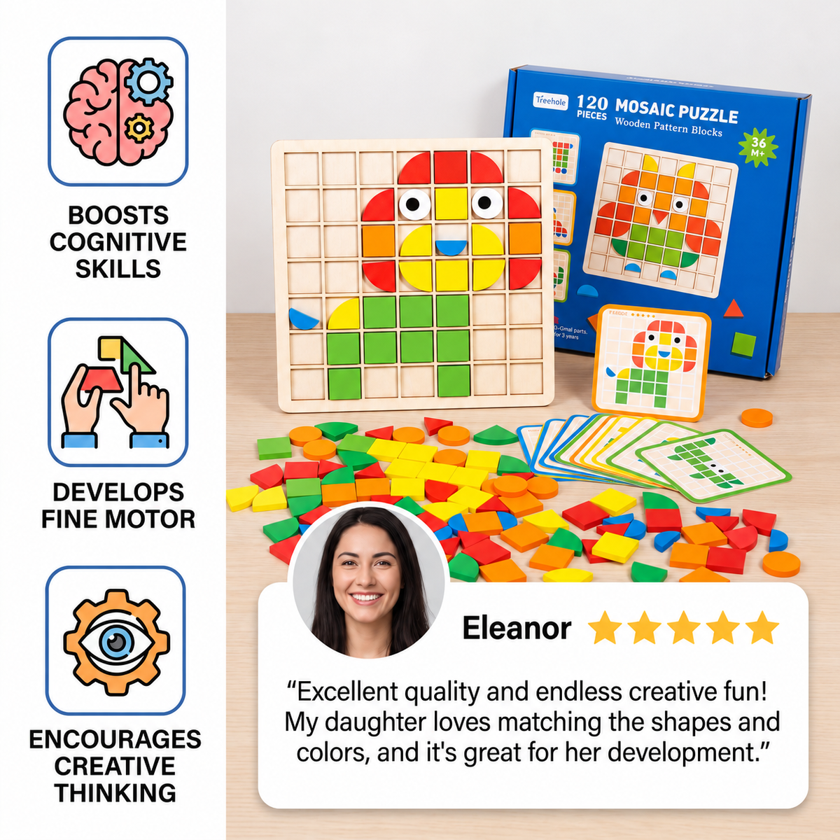Montessori Mosaic Puzzle Colours and Shapes Game