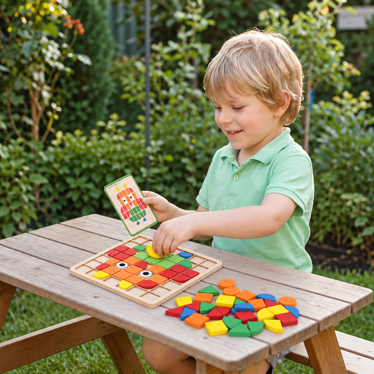 Montessori Mosaic Puzzle Colours and Shapes Game