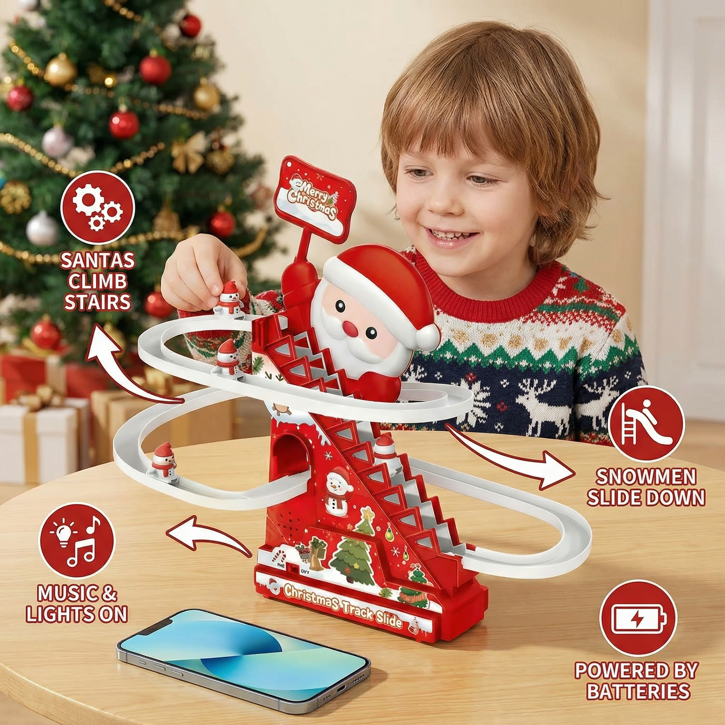 Christmas Santa Slide Roller Coaster Fun