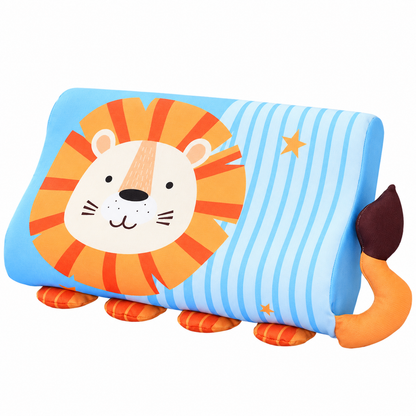 Calming Ergonomic Kids’ Pillow with Cartoon Animal Pillowcase