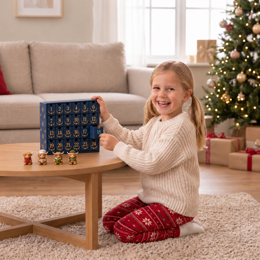 24-Day Highland Cow Advent Calendar with Collectible Mini Figurines