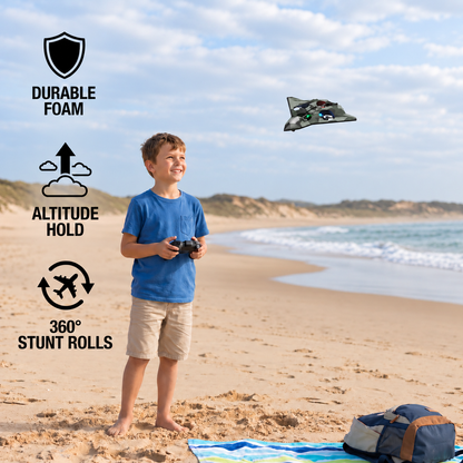 Durable Foam RC Fighter Plane with Altitude Hold & 360° Stunt Rolls