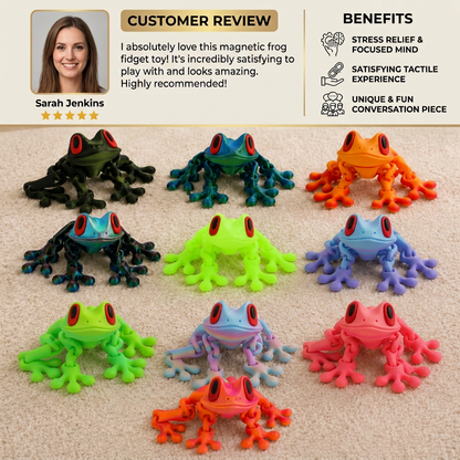 3D Printed Magnetic Flexible Frog Fidget Toy