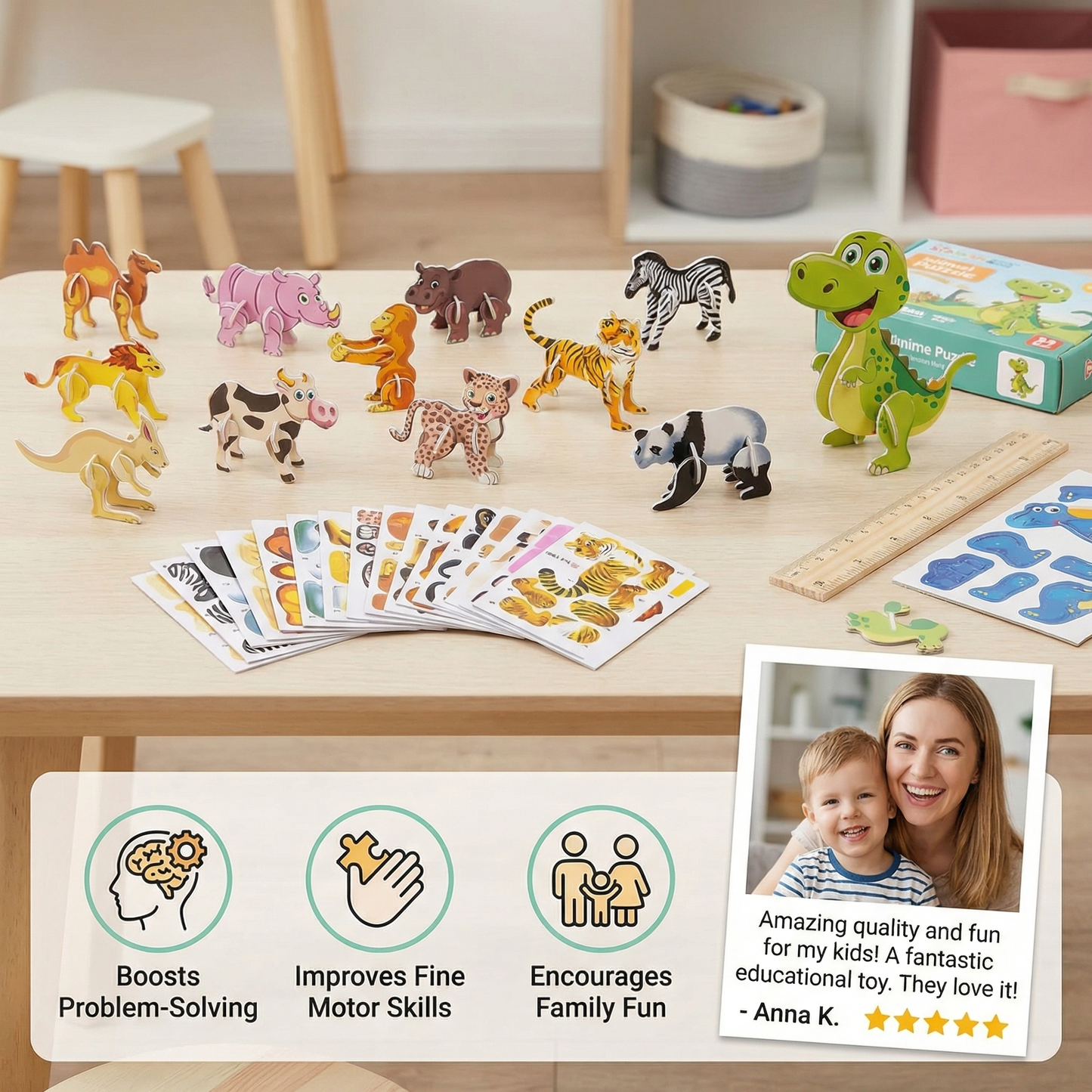 3D Cartoon Puzzle Set for Children