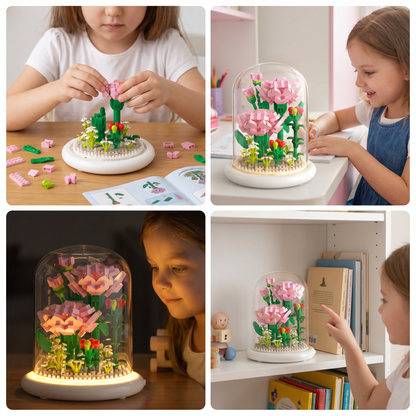 Elegant Building Block Flower in a Glass