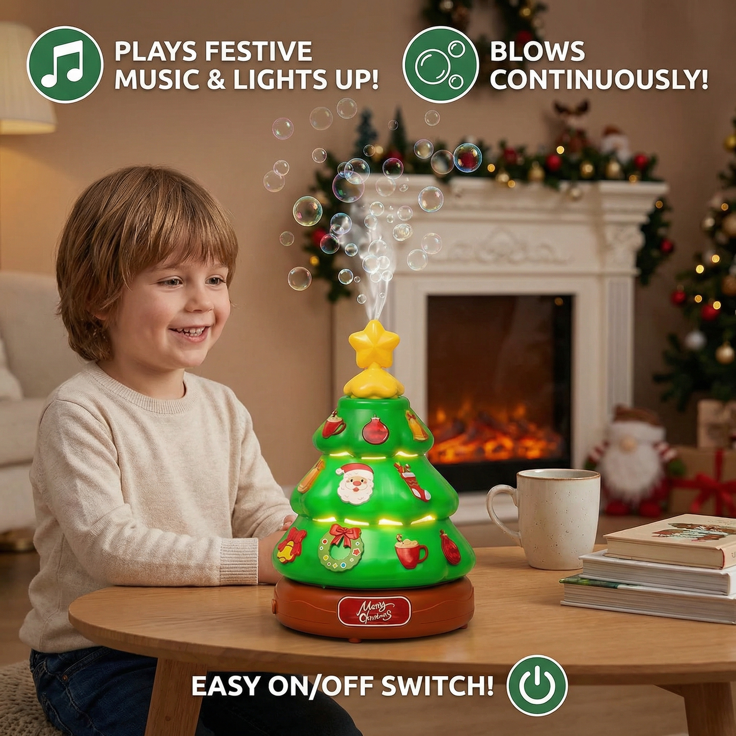 Music Bubble Christmas Tree with Stickers for Decorating