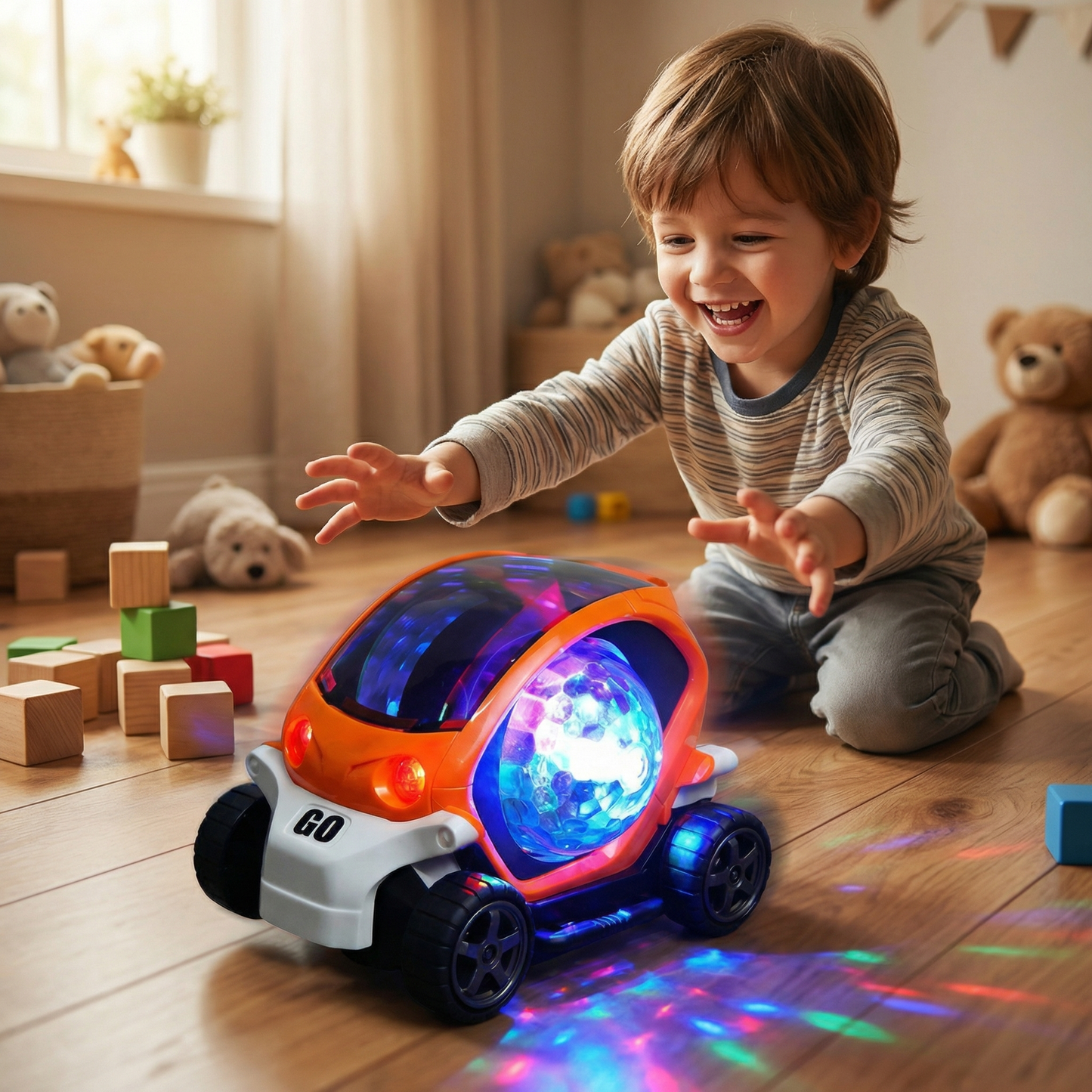 Light Up 360° Music Stunt Car