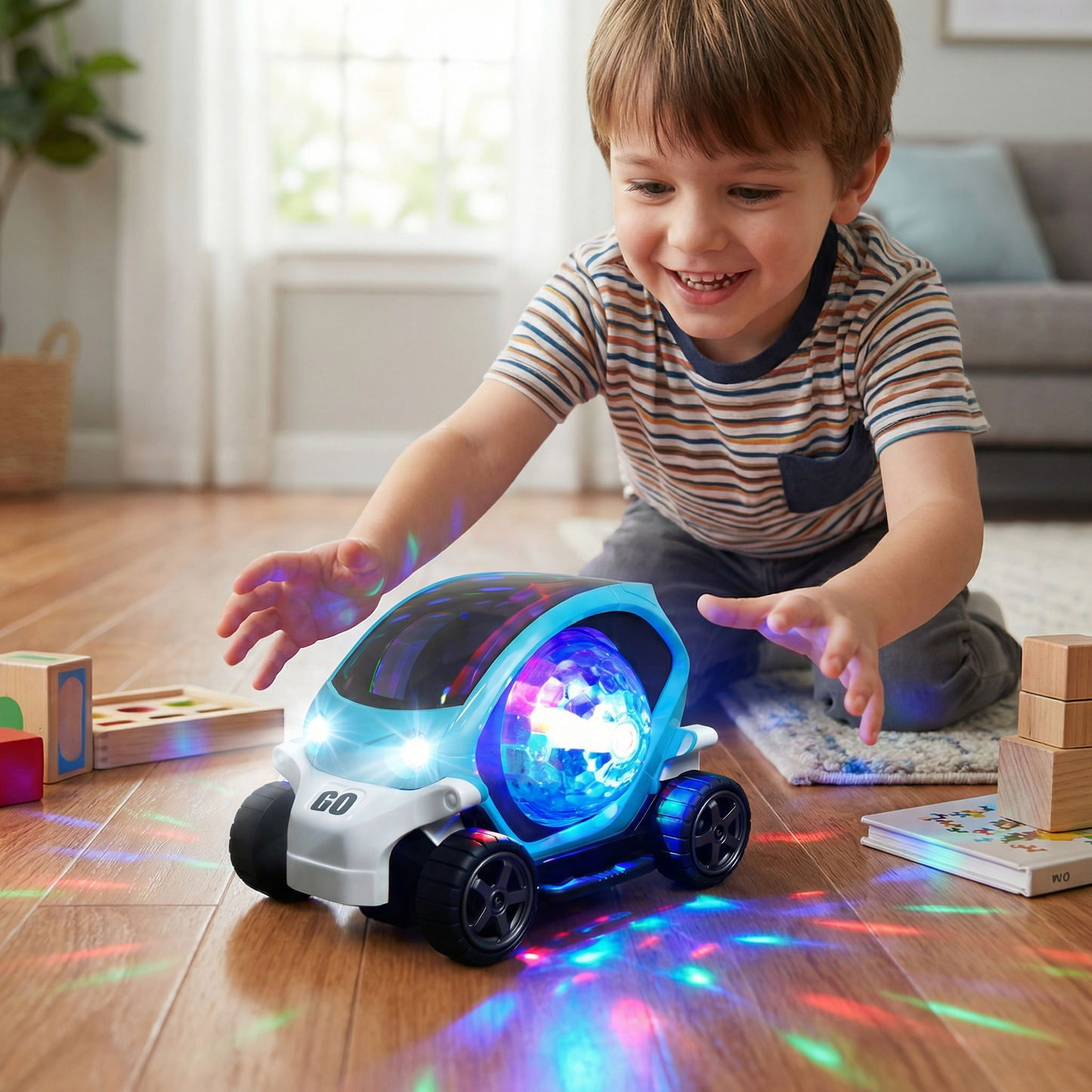 Light Up 360° Music Stunt Car