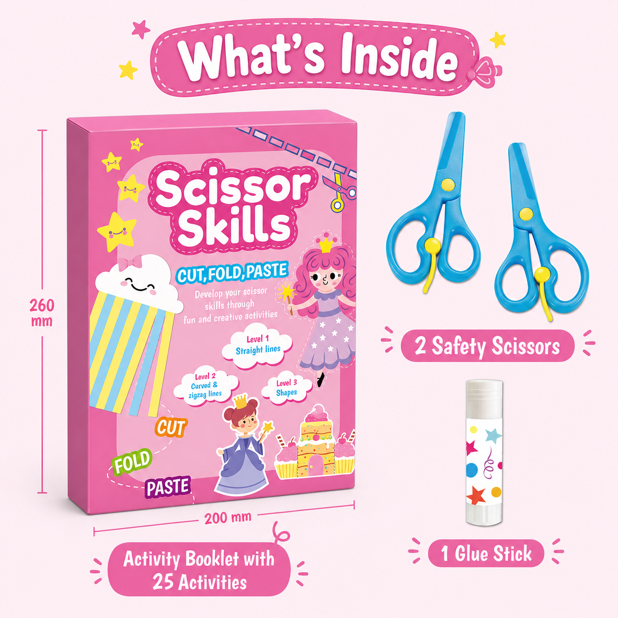 Kids Scissor Skills Activity Book – Safe Cutting Practice with Safety Scissors