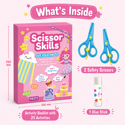 Kids Scissor Skills Activity Book – Safe Cutting Practice with Safety Scissors