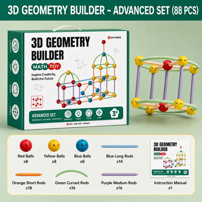 3D Geometry Building Kit – Educational Construction & Spatial Learning Toy