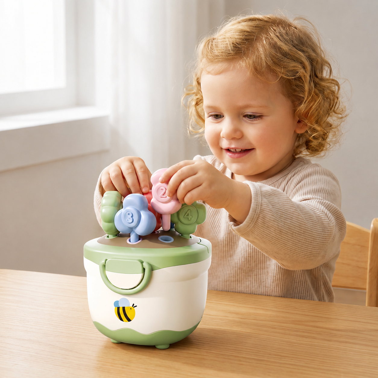 Montessori Flower Pot Color & Number Matching Learning Game