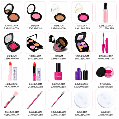 Make-up Play Set for Girls – Safe Kids Cosmetic Set with Practical Bag