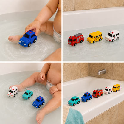 Light-Up Bath Toy Car Set – Water-Activated Baby Bath Toys