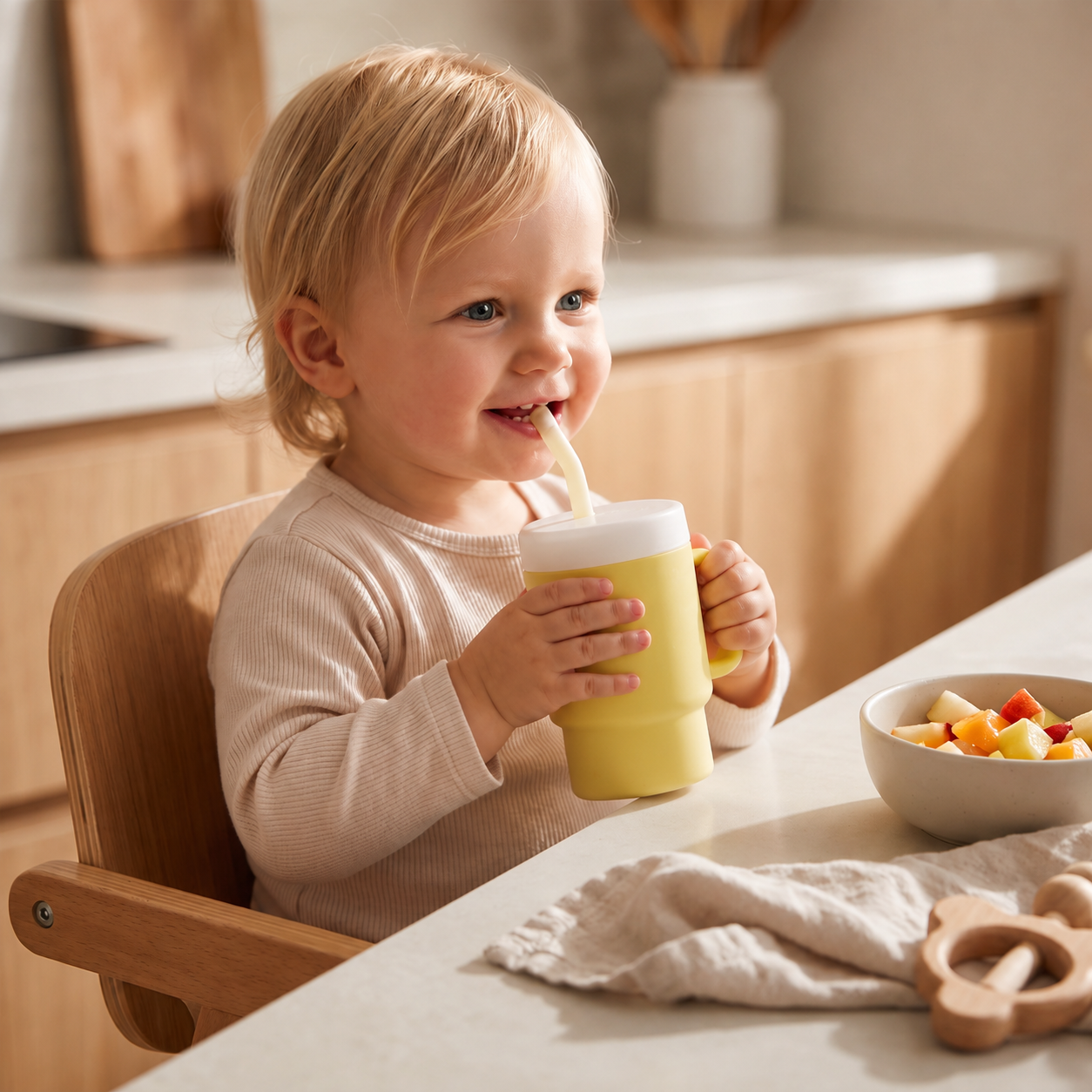 Leakproof Silicone Toddler Straw Cup
