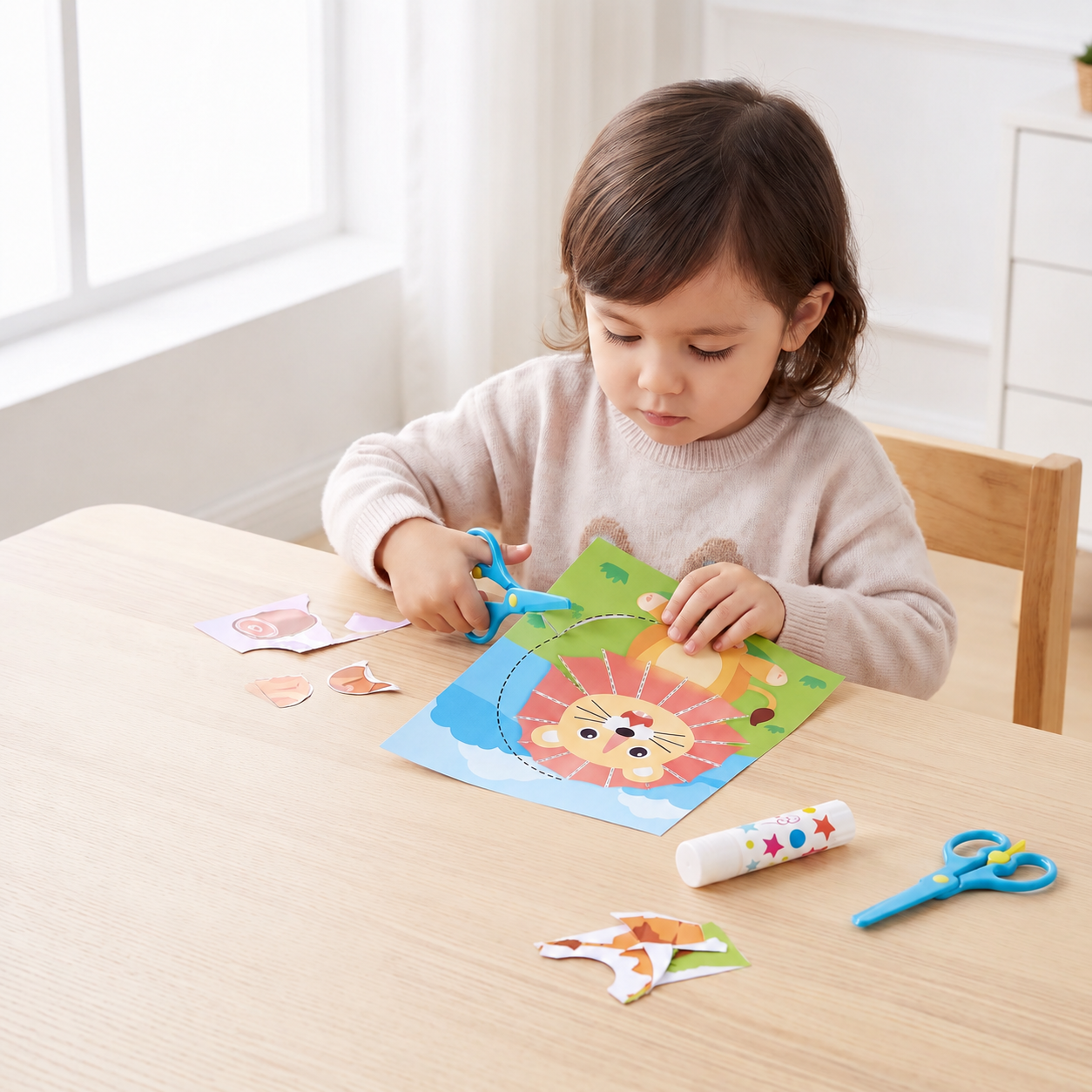 Kids Scissor Skills Activity Book – Safe Cutting Practice with Safety Scissors