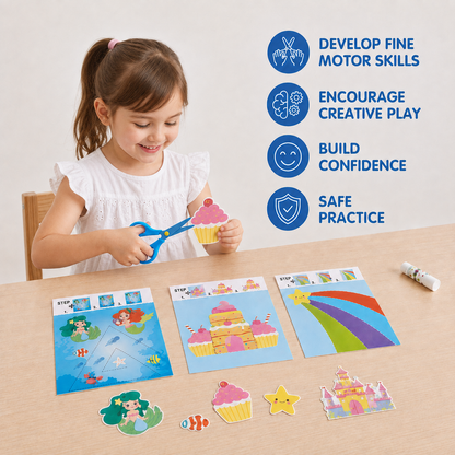 Kids Scissor Skills Activity Book – Safe Cutting Practice with Safety Scissors