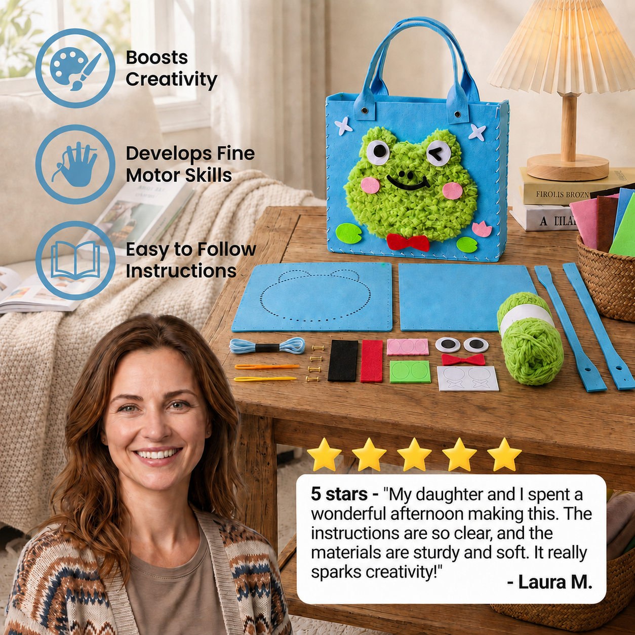 Kids DIY Plush Tote Bag Craft Kit