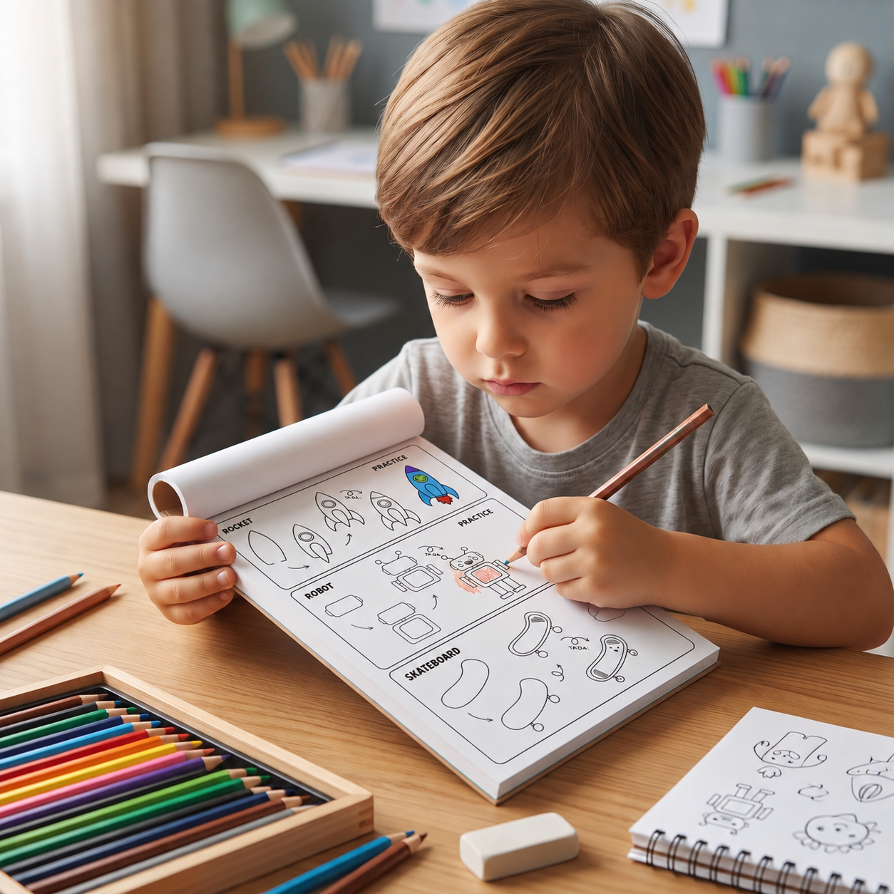 Montessori How to Draw Activity Book – Step-by-Step Learning & Drawing Practice