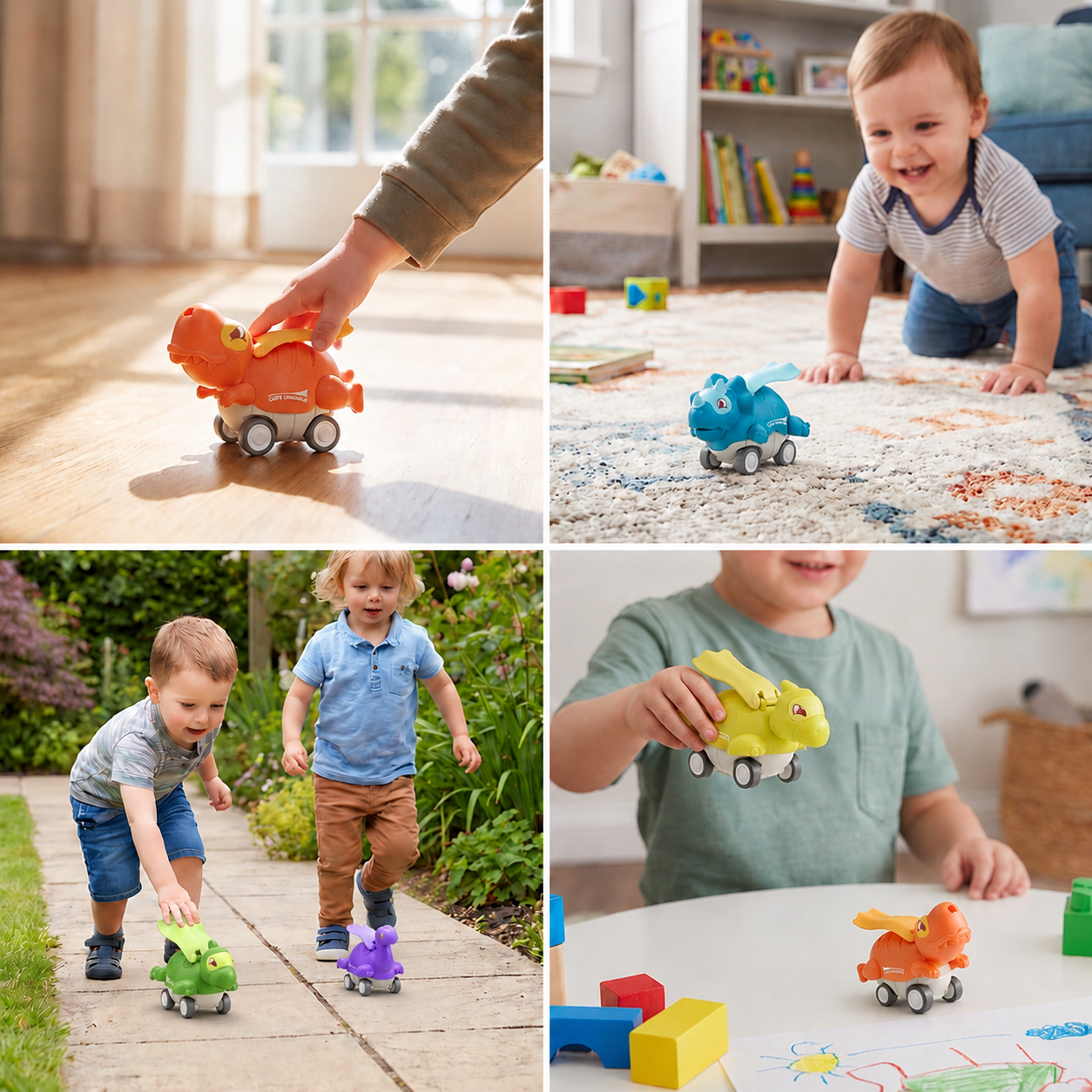 Press & Go Dinosaur Cars – Rolling Dinosaur Toys for Kids