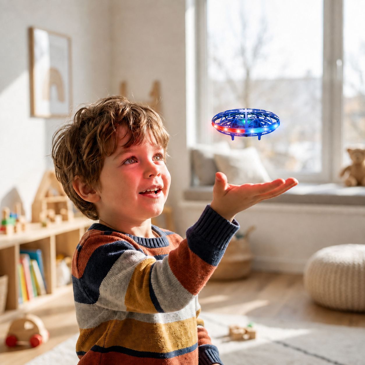 Motion-Sensing LED UFO Flying Drone