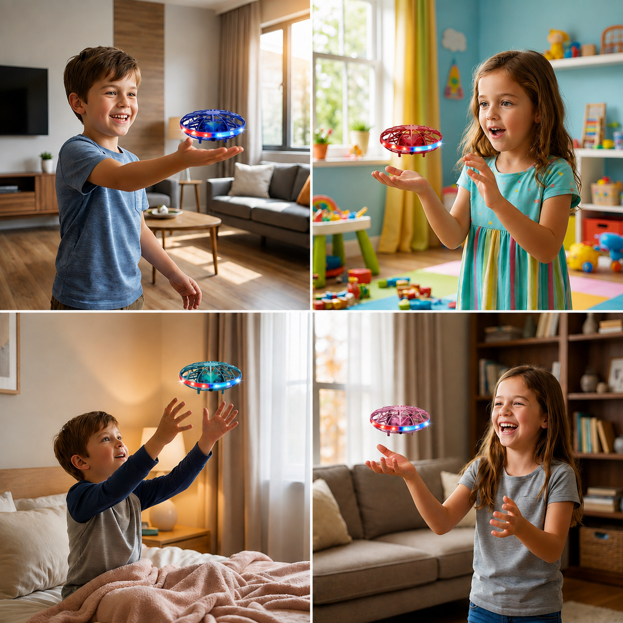 Motion-Sensing LED UFO Flying Drone