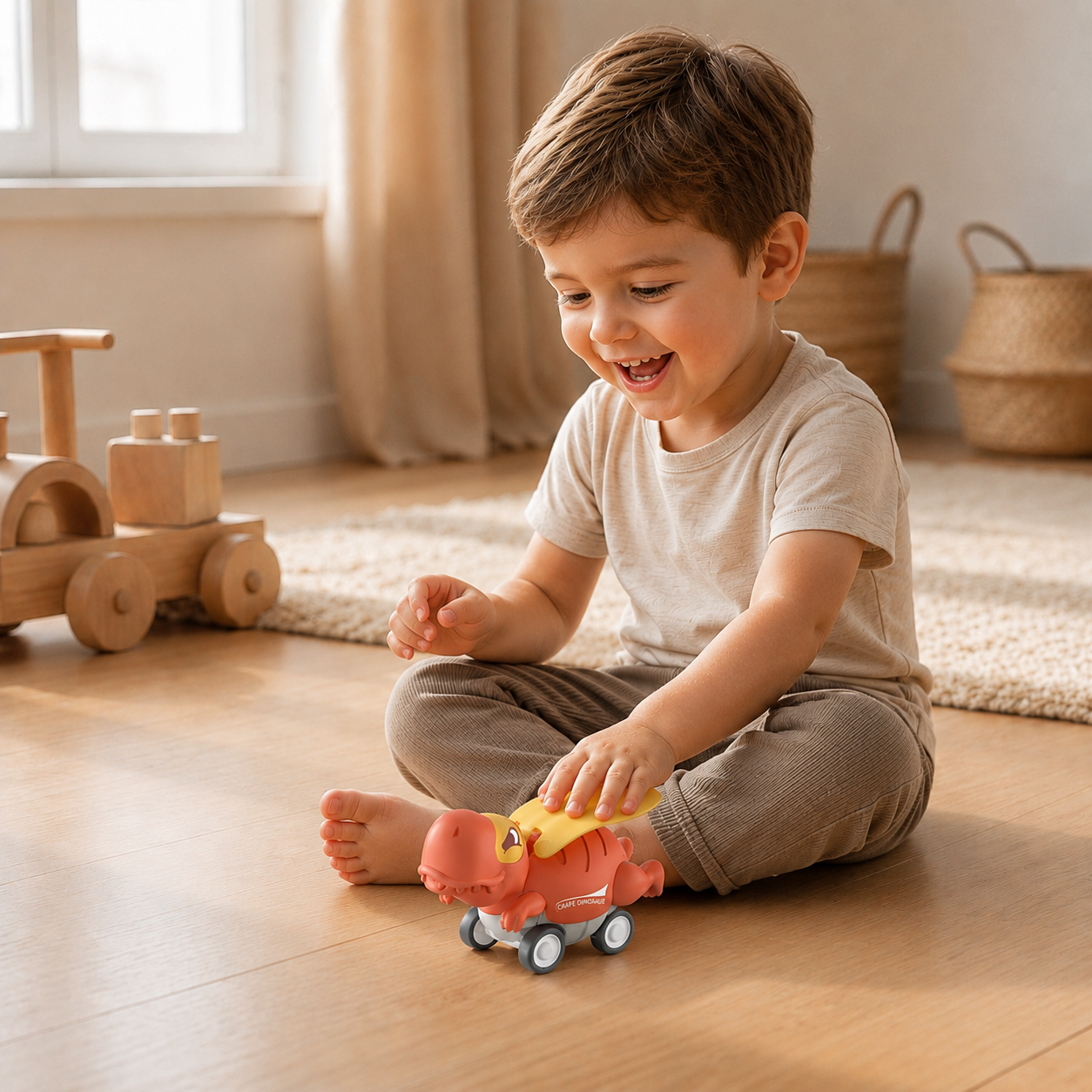 Press & Go Dinosaur Cars – Rolling Dinosaur Toys for Kids