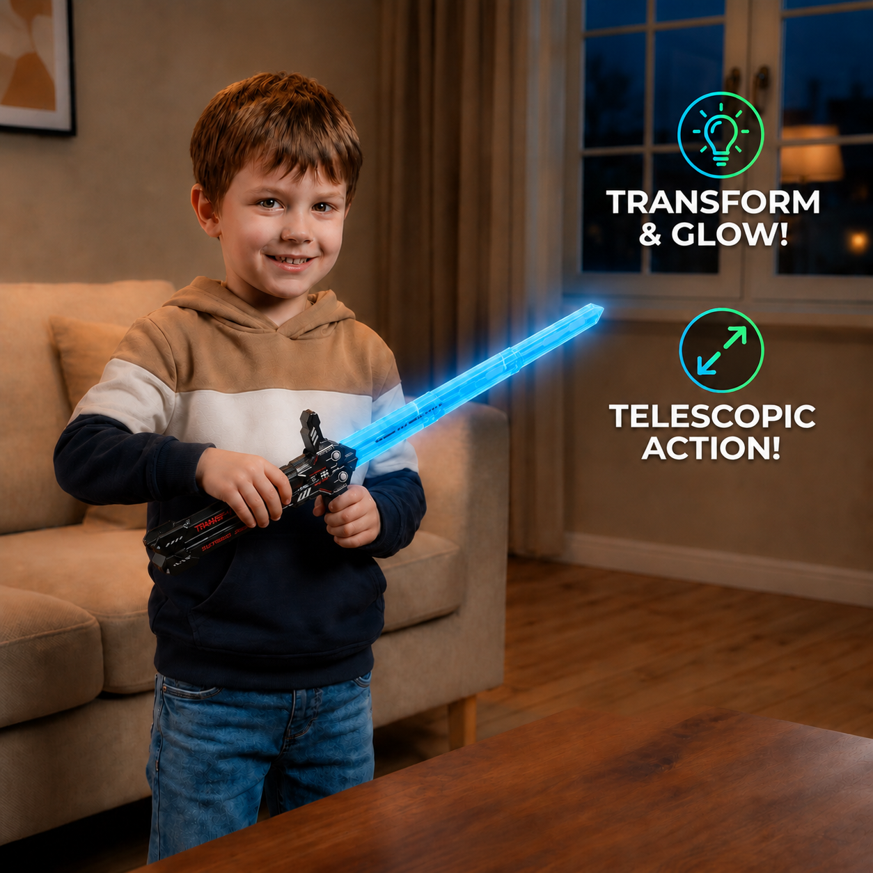 Glowing Telescopic Butterfly Sword Toy