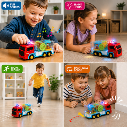 Interactive Gear Fire Truck Toy with Lights