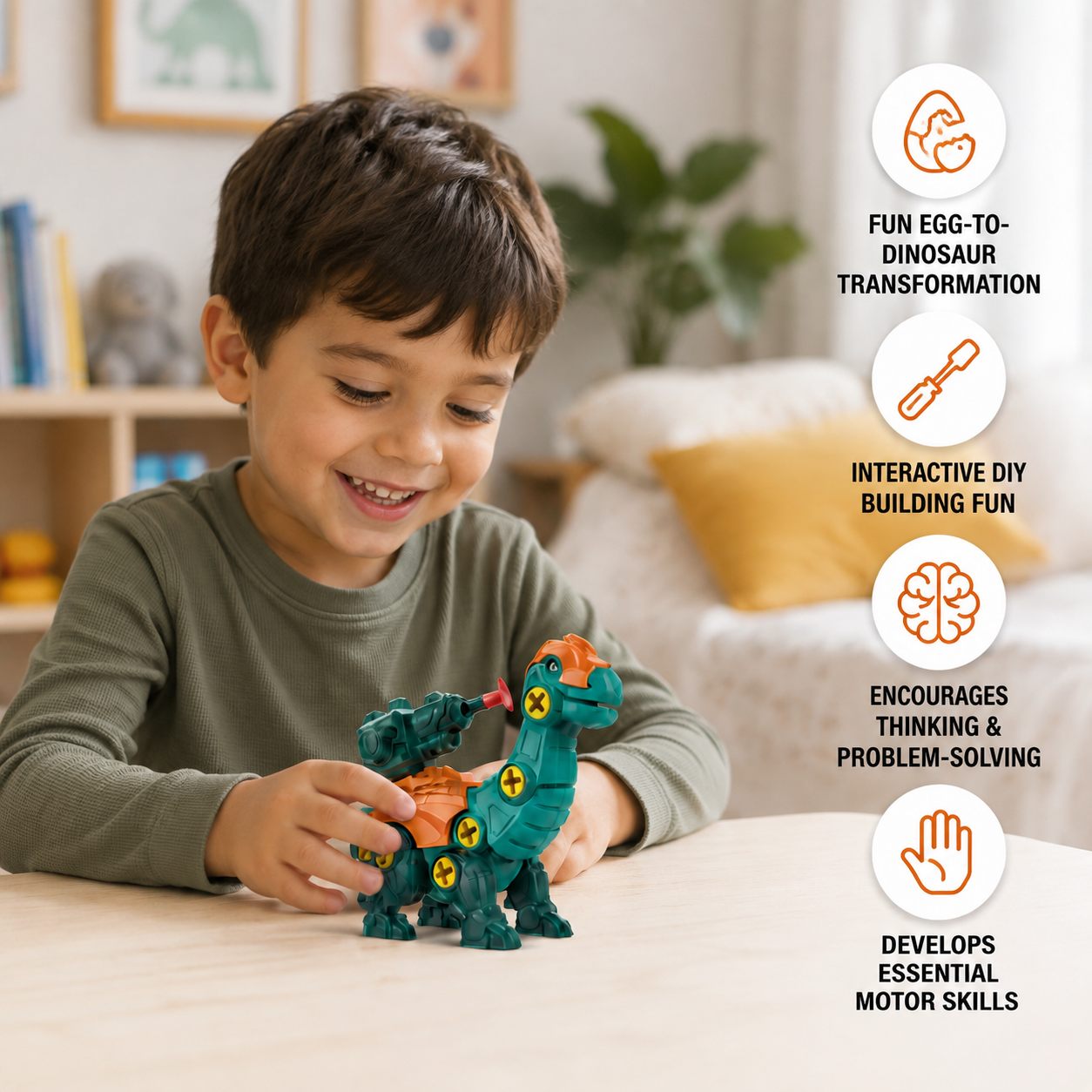 DIY Build & Transform Dinosaur Egg Toy