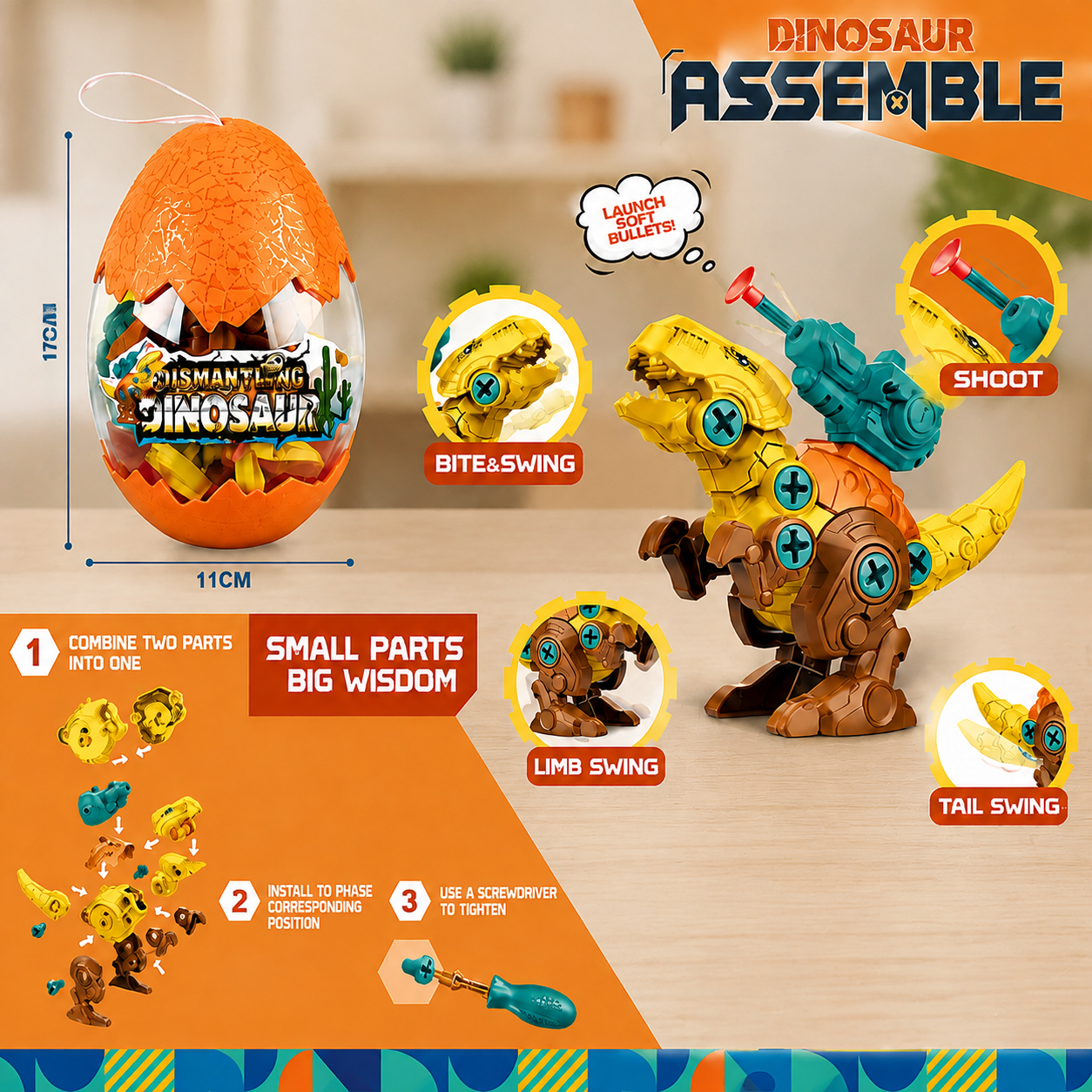 DIY Build & Transform Dinosaur Egg Toy