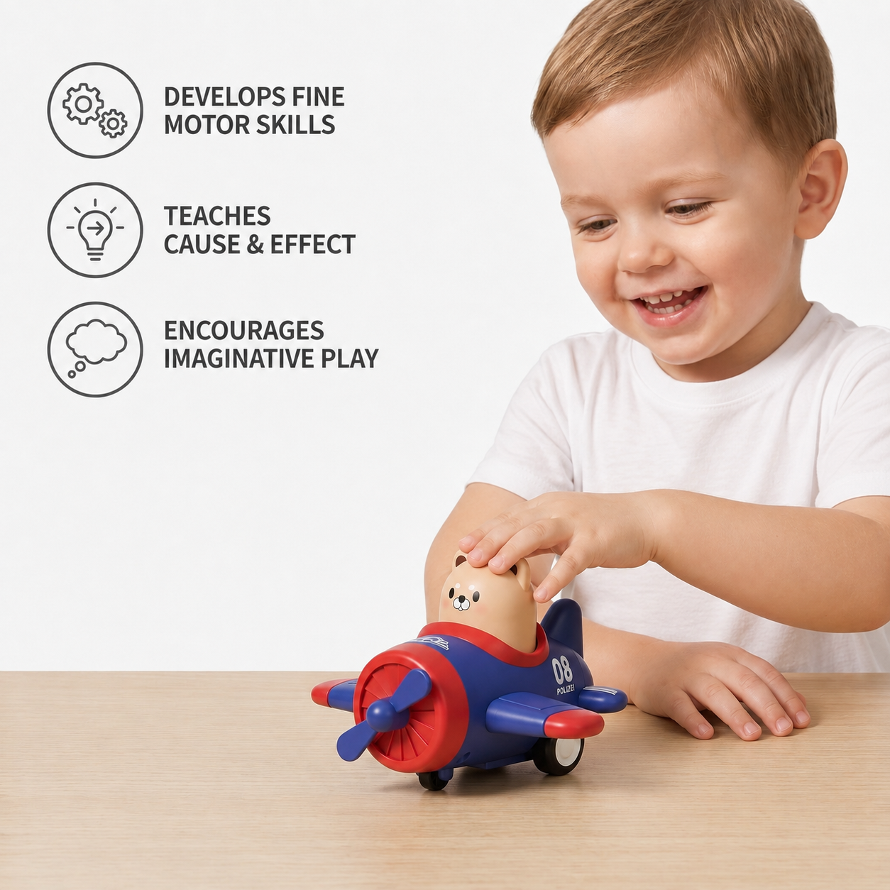 Press & Go Animal Airplane & Truck Toy for Kids
