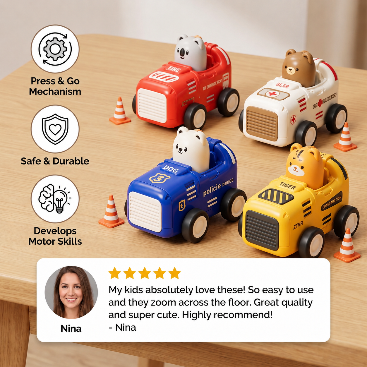 Press & Go Animal Airplane & Truck Toy for Kids
