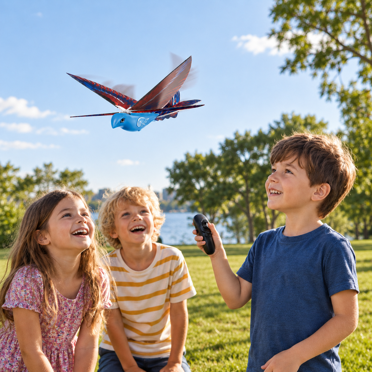 Remote Control Flapping-Wing Flying Bird Toy for Kids