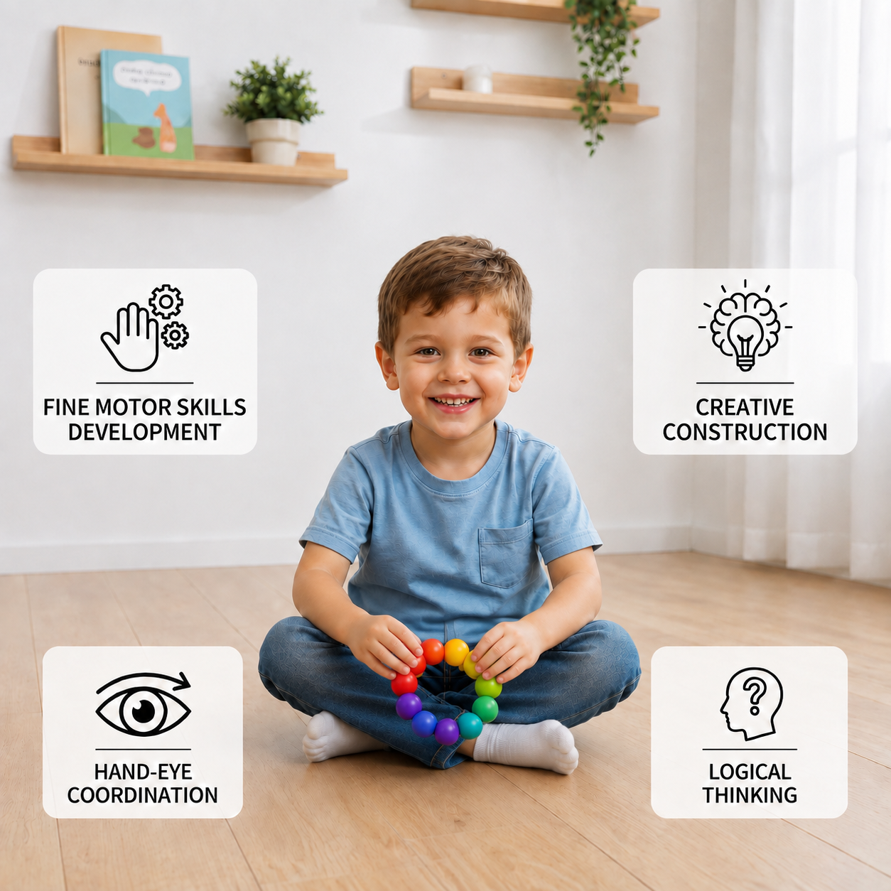 Colorful 3D Ball Building Set – Creative Construction & Fine Motor Skills Learning Toy for Kids