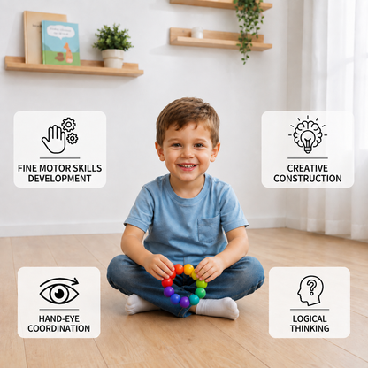 Colorful 3D Ball Building Set – Creative Construction & Fine Motor Skills Learning Toy for Kids